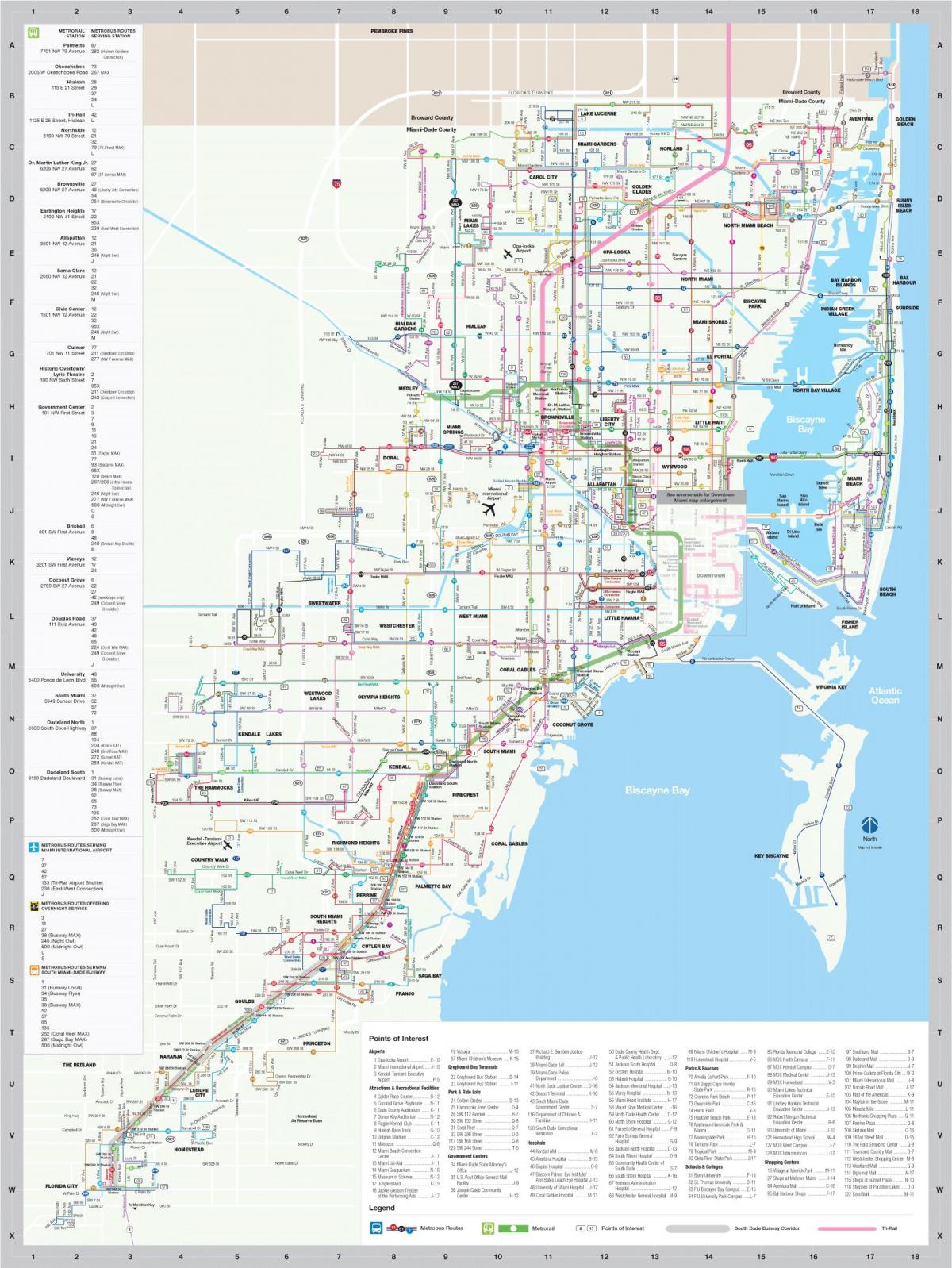 Mapa dworca autobusowego w Miami