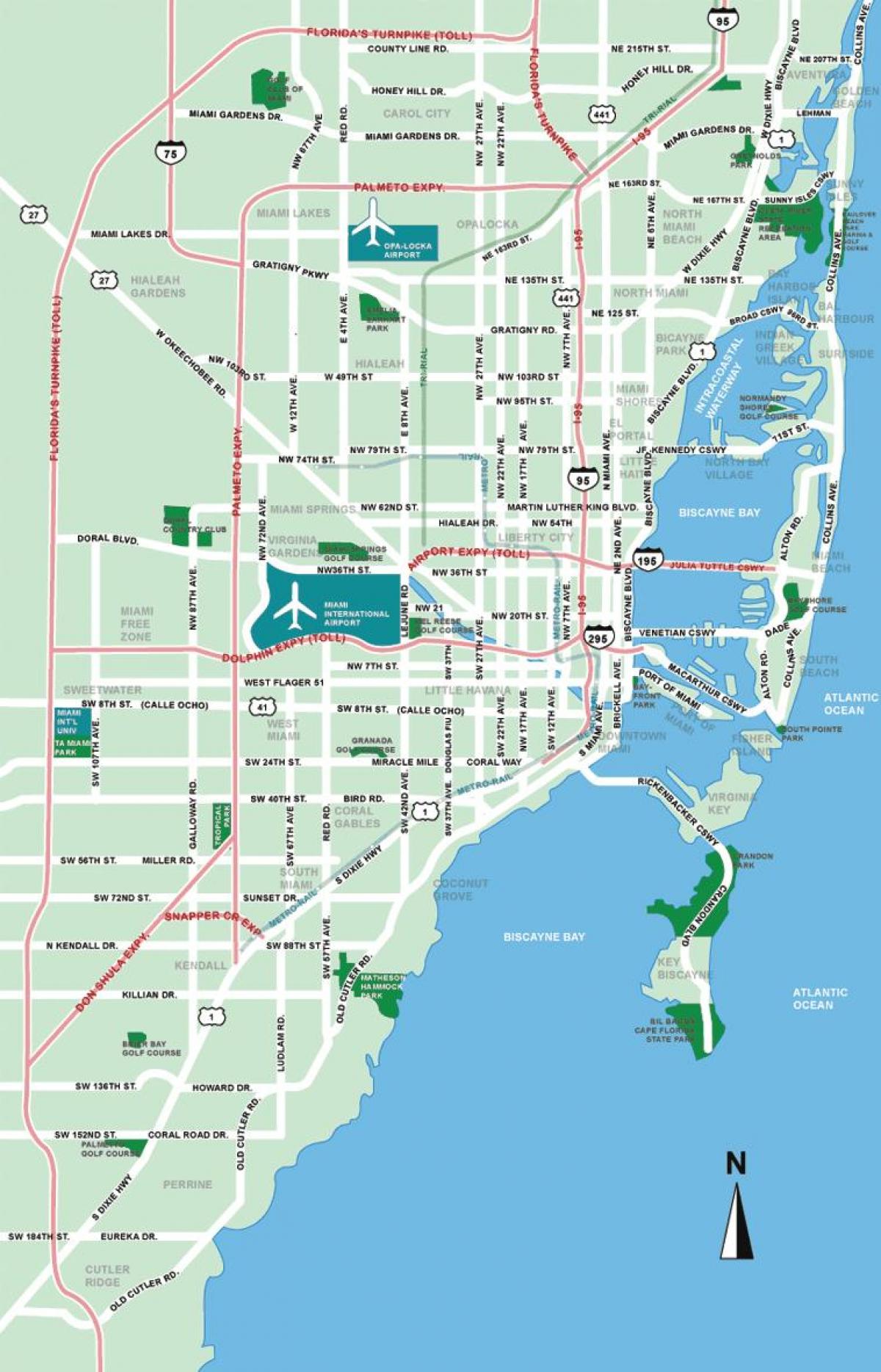 Mapa miasta Miami