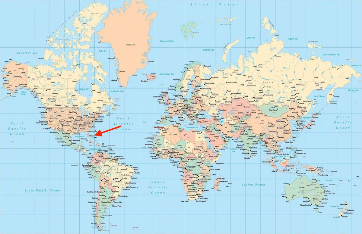 Lokalizacja Miami na mapie świata