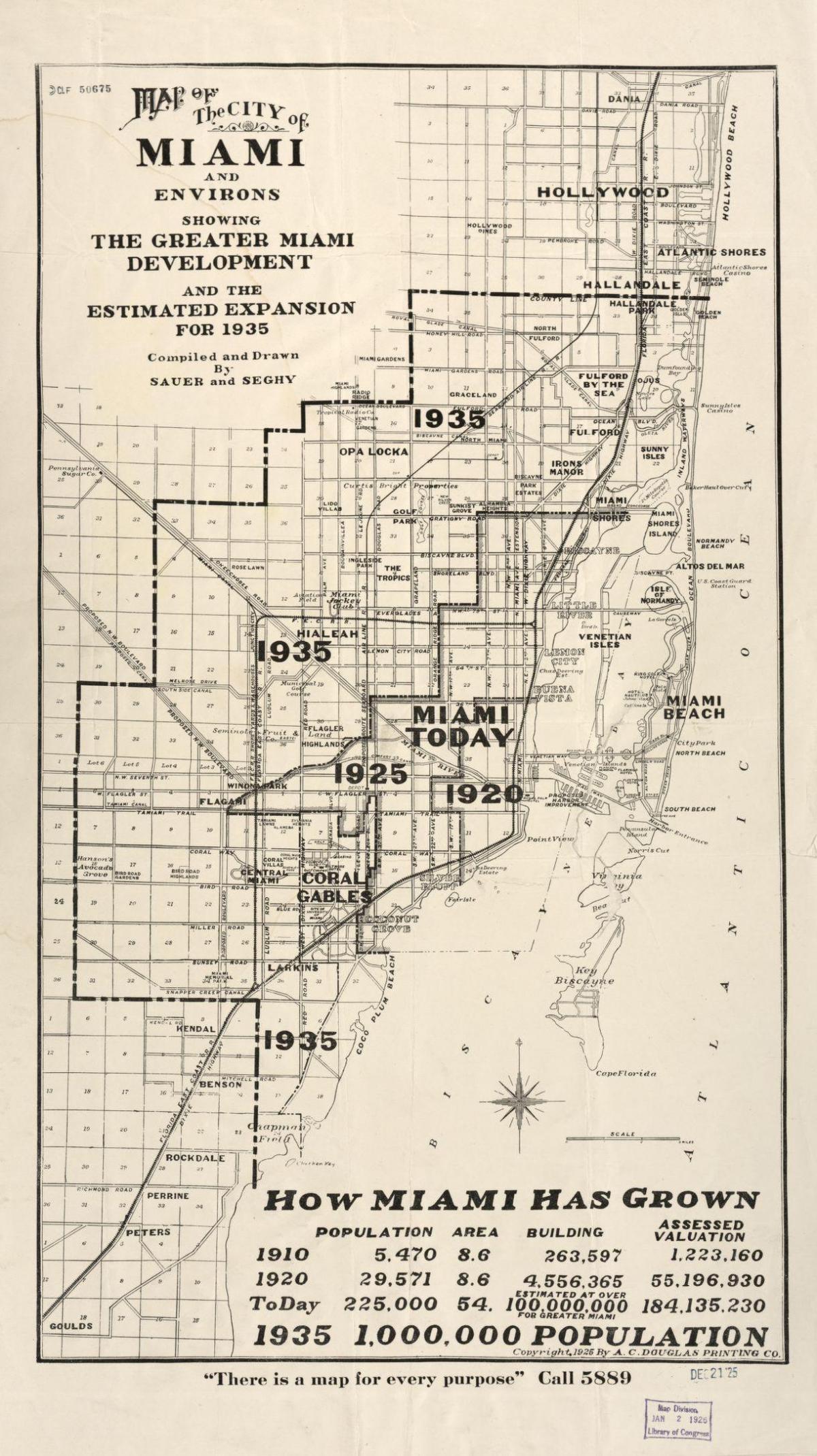 Mapa historyczna Miami