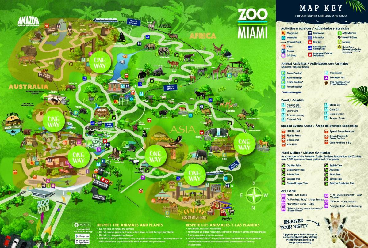 Mapa parku zoo w Miami